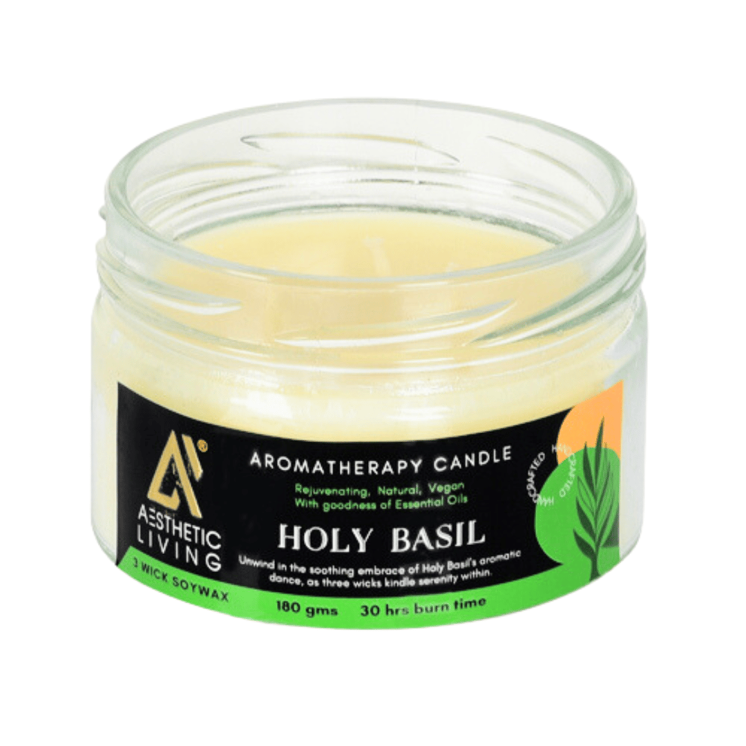 Aesthetic Living 3 wick Holy Basil Candle 180g