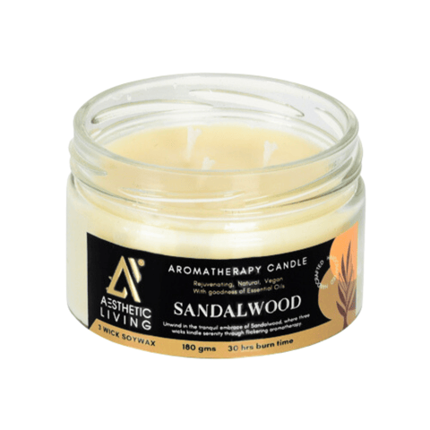 Aesthetic Living 3 wick Sandalwood Candle 180g