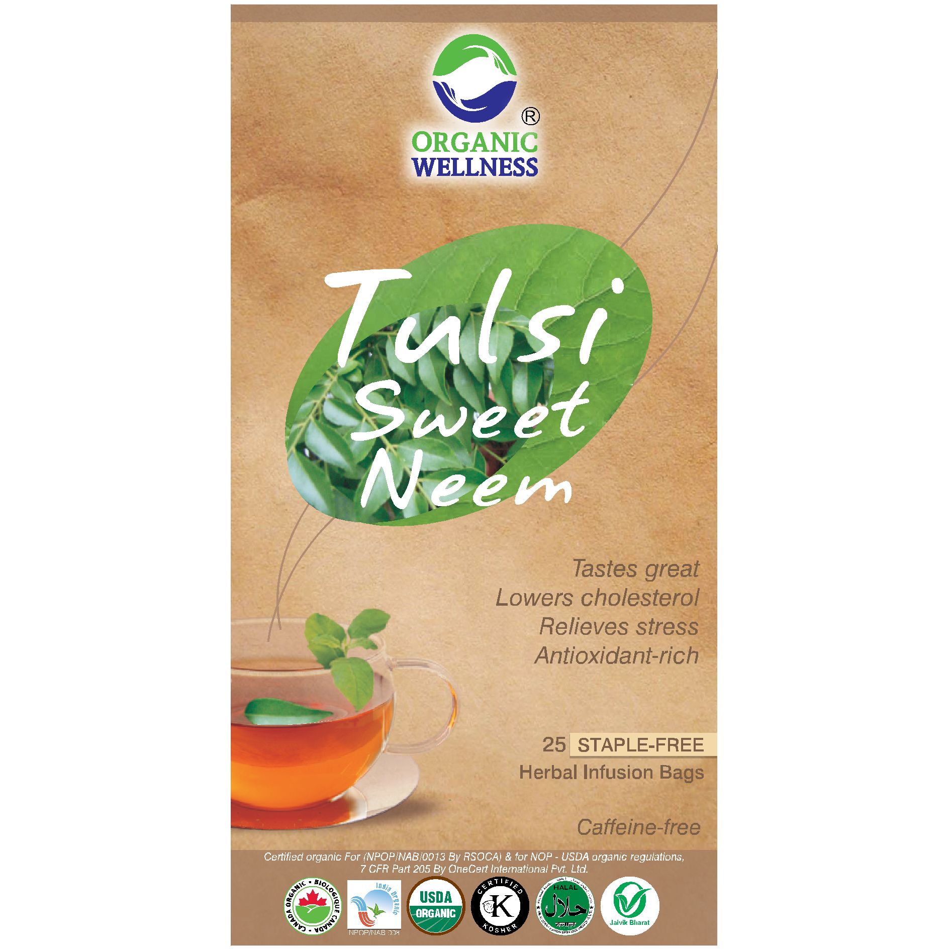 Organic Wellness Tulsi Sweet Neem 25 Tea Bags