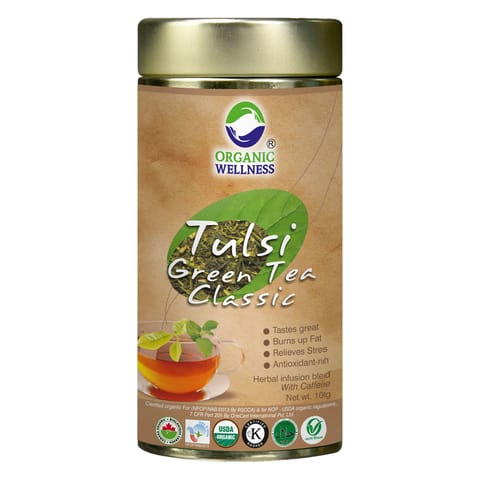 Organic Wellness Tulsi Green Tea Classic Tin Pack 100 Grams