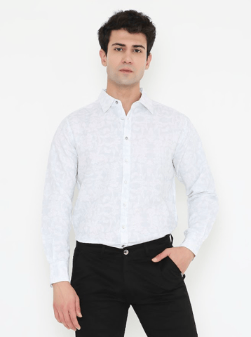 Moon N Lotus Printed Shirt - Cotton Hemp Shirt