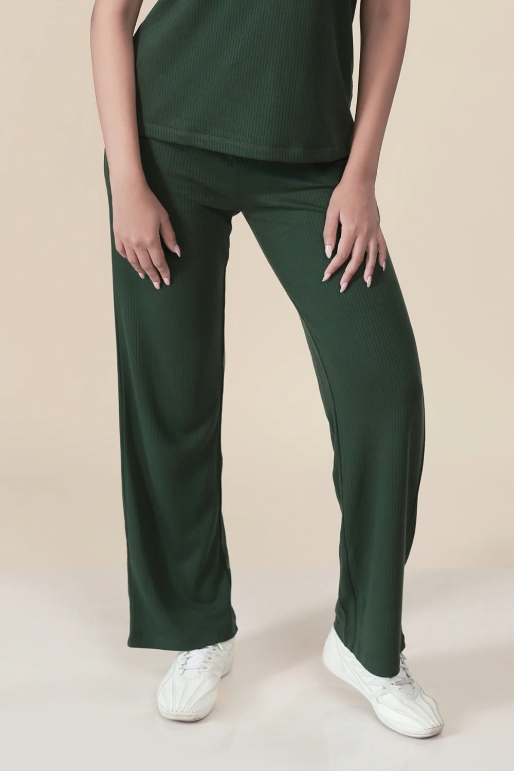 CarbonTree Ribbed Lounge Pants Pine Green