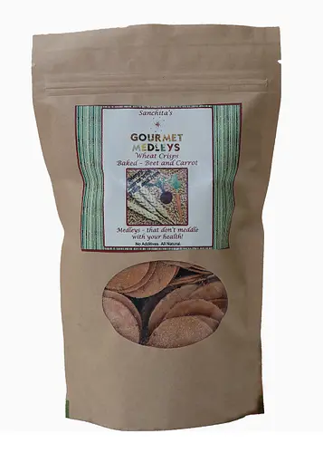 Gourmet Medleys Wheat Crisps Beet & Carrot 225 gm