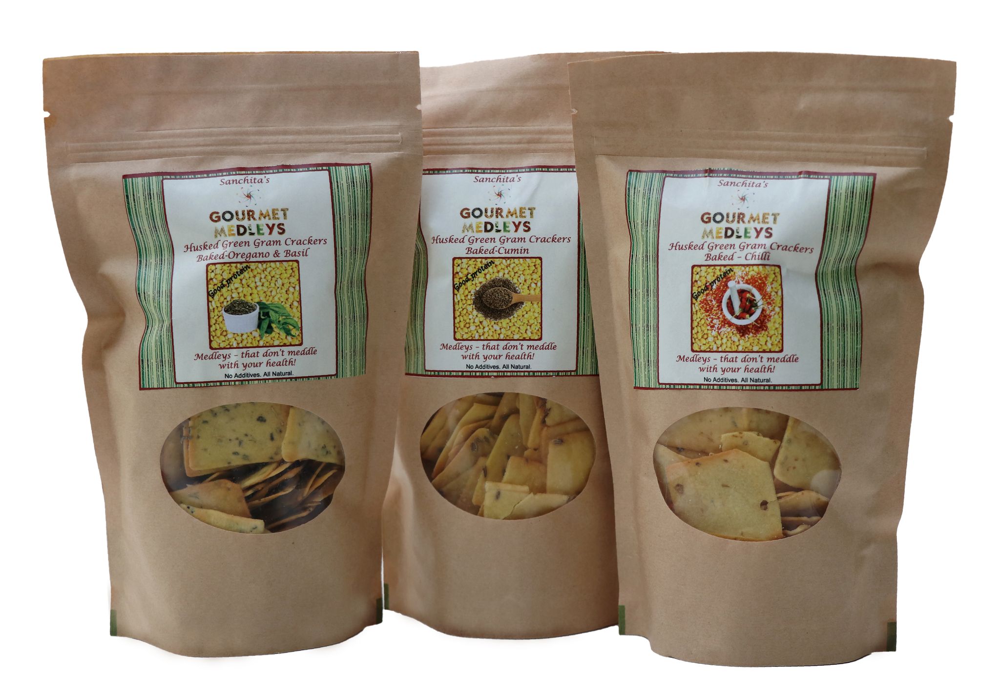 Gourmet Medleys Husked Green Gram Crackers Combo 375 gm