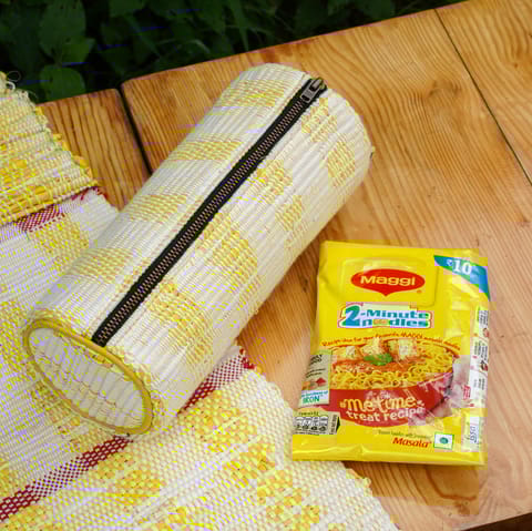 Scrapshala Upcycled Yellow Zip Pouch