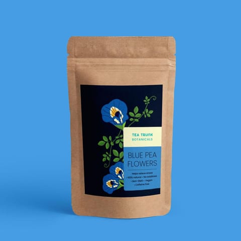 Tea Trunk Blue Pea Flowers