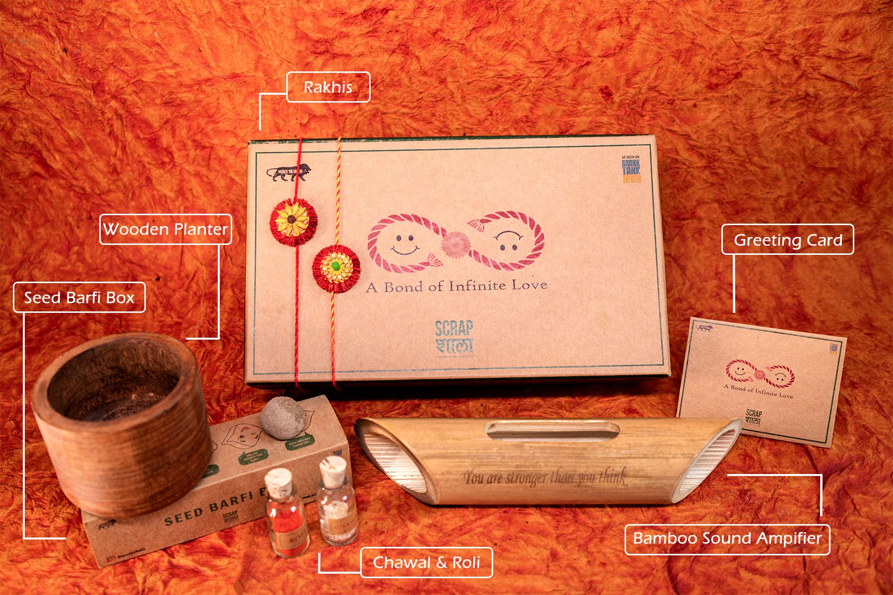 Scrapshala Akkad-Bakkad Rakhi Gift Box Set of 2