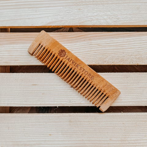 Jaivik Store Neem Wood Comb for Kids | Pocket Comb | Unisex & Eco-Friendly