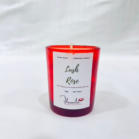 Jaivik Store Premium Soy Wax Candle for Aromatherapy | Lush Rose | 60g