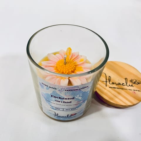 Jaivik Store Premium Scented Jar Candle | Eco-friendly Soy Wax | Enchanted Orchard with Daisy |120 g