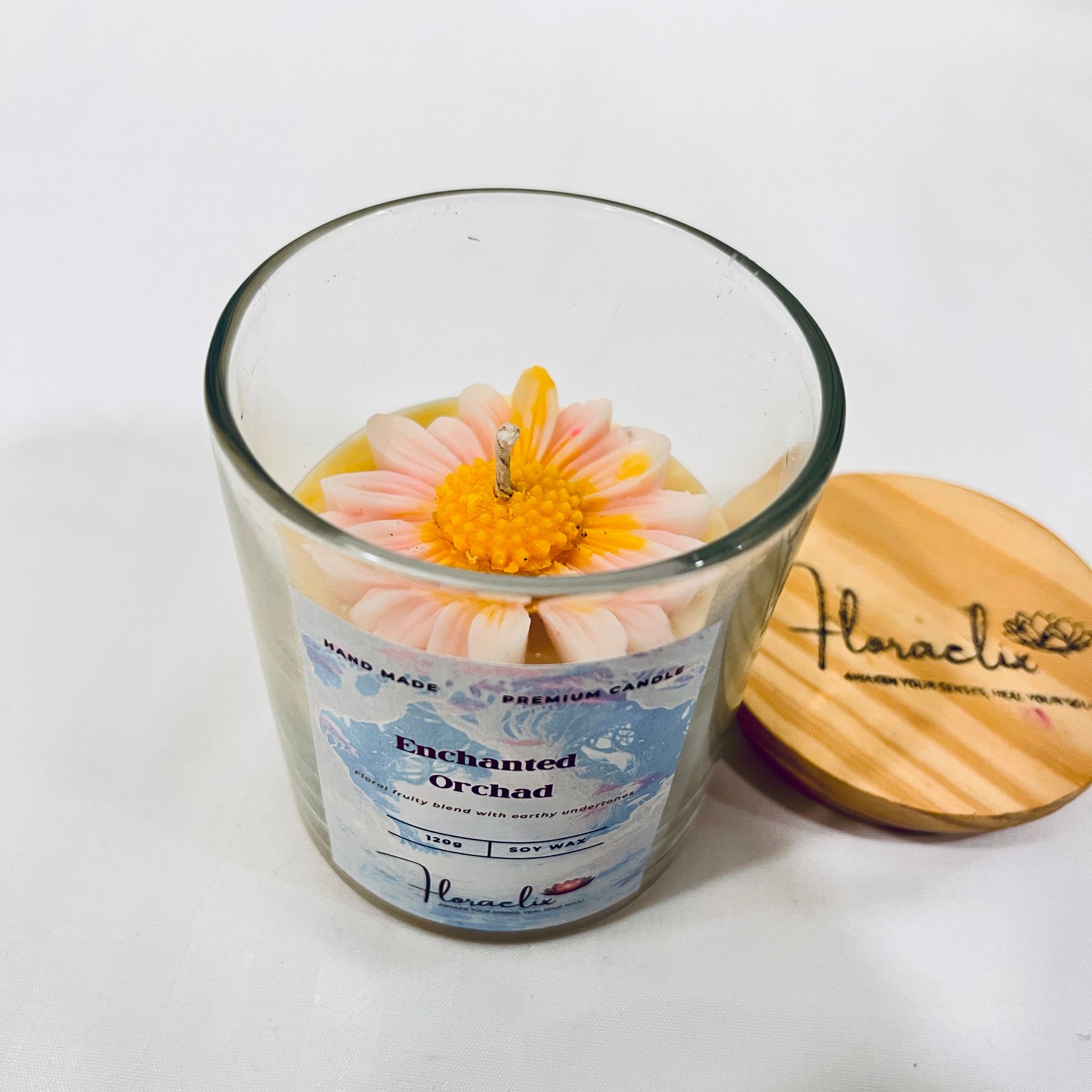 Jaivik Store Premium Scented Jar Candle | Eco-friendly Soy Wax | Enchanted Orchard with Daisy |120 g