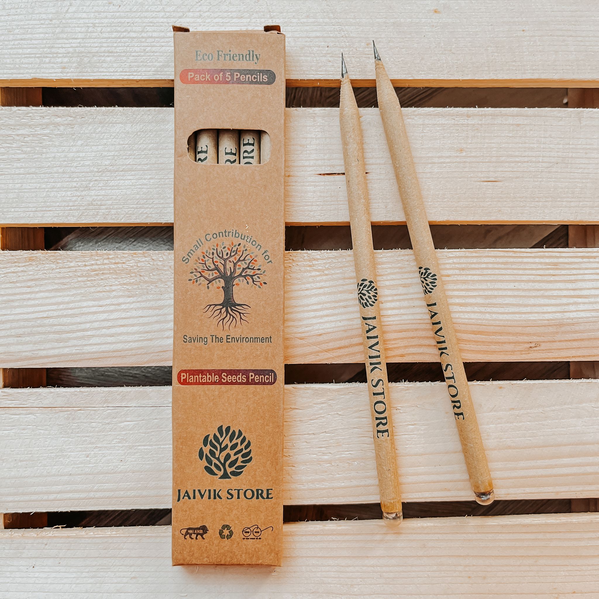 Jaivik Store Plantable Seed Pencils | 2B Extra Dark Lead | Pack of 5