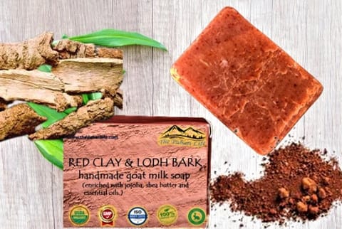 The Pahari Life  Red clay & lodh bark goat milk soap 75gm