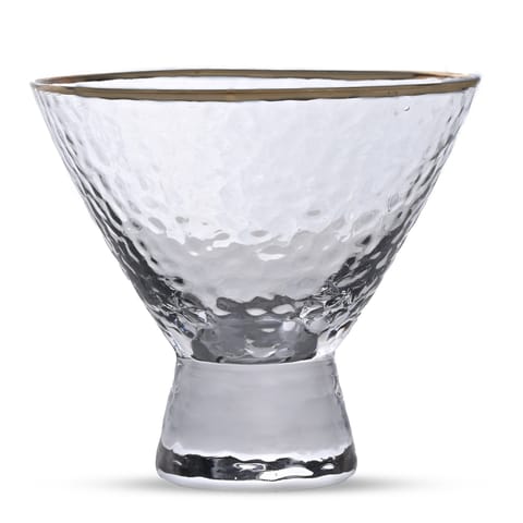 Table Manners Gold Edge Hammered Ice-Cream Tum | Set of 4