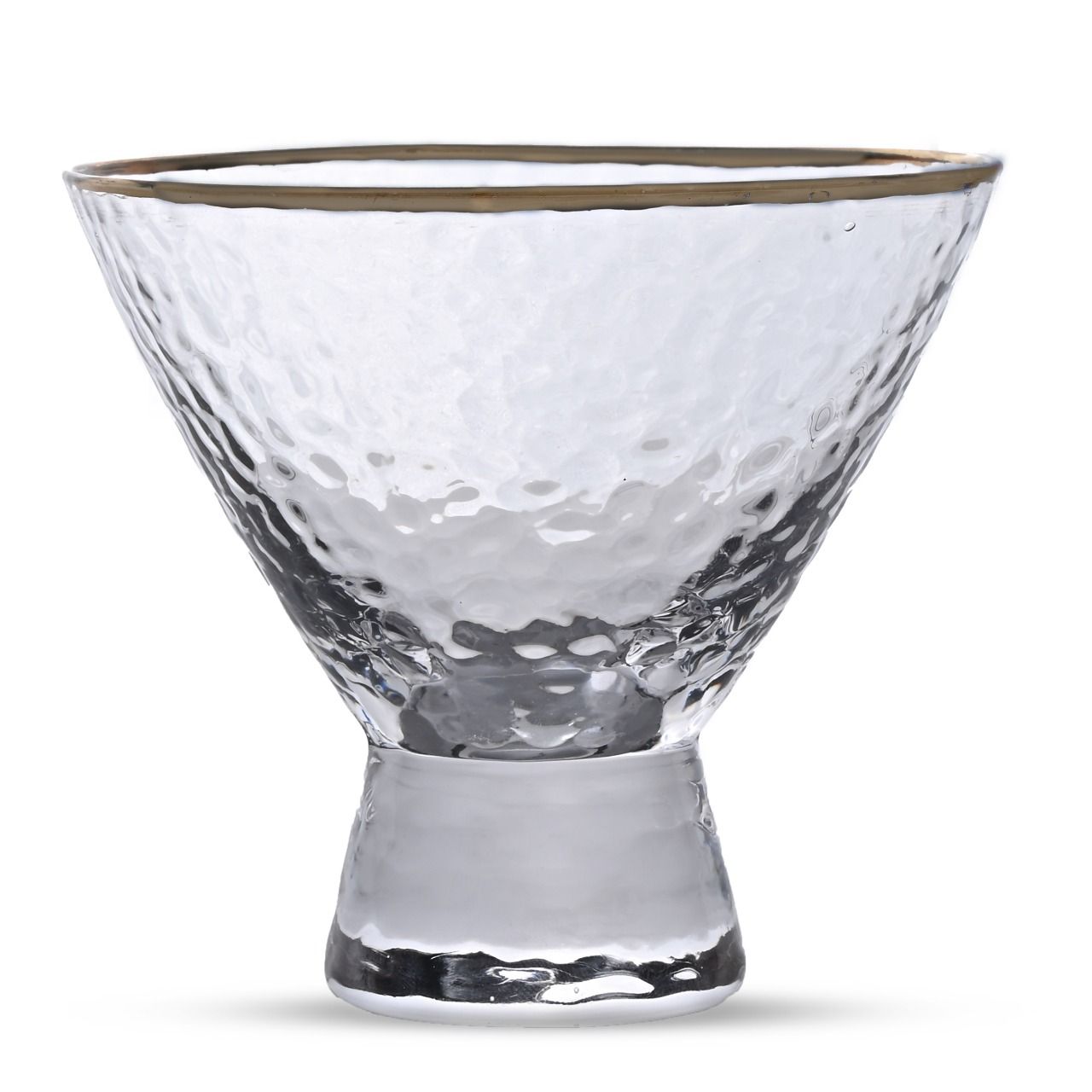 Table Manners Gold Edge Hammered Ice-Cream Tum | Set of 4