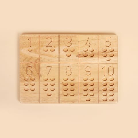 बीटीसी-मोंटेसरी शैक्षिक खिलौना | लकड़ी का नंबर बोर्ड | उलटने योग्य