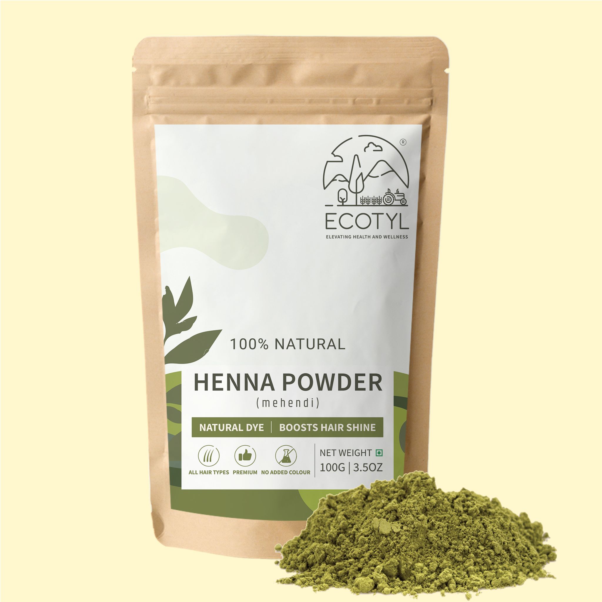 Ecotyl Henna Powder | Natural Hair Dye | 100g