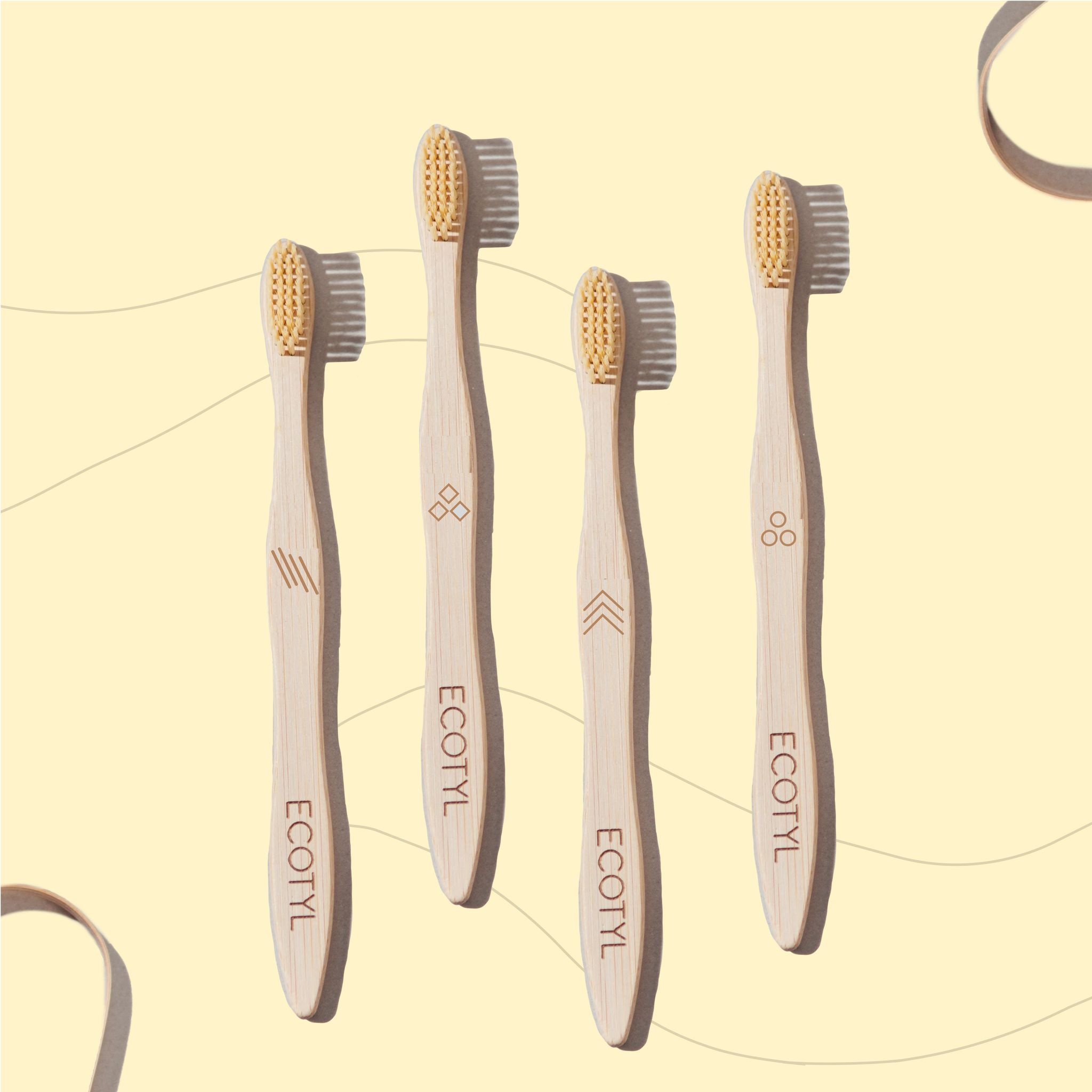 Ecotyl Bamboo Tooth Brush | Ultra Soft Bristles | Set of 4