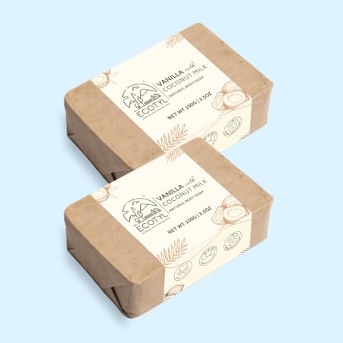 Ecotyl Coconut Milk Soap with Vanilla | 100% Natural | Set of 2