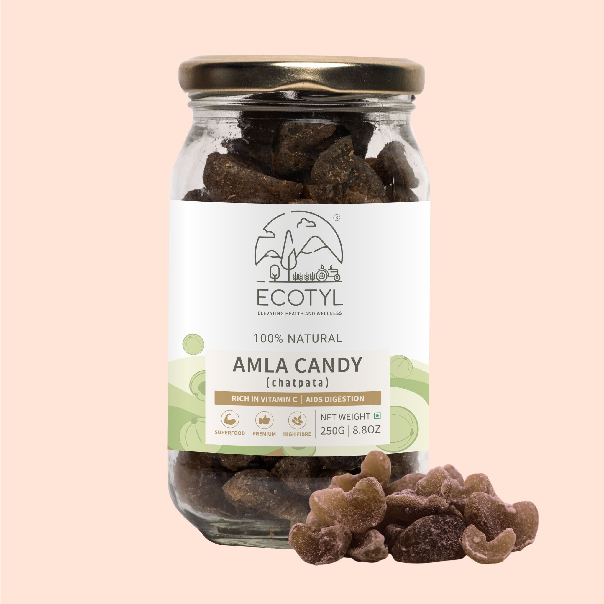 Ecotyl Amla Candy Chatpata | Good for Gut Health | 250g