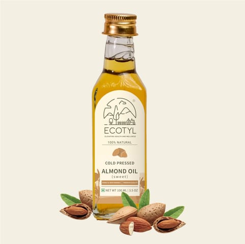 Ecotyl Cold Pressed Almond Oil (Sweet) | For Haircare & Skincare | 100ml