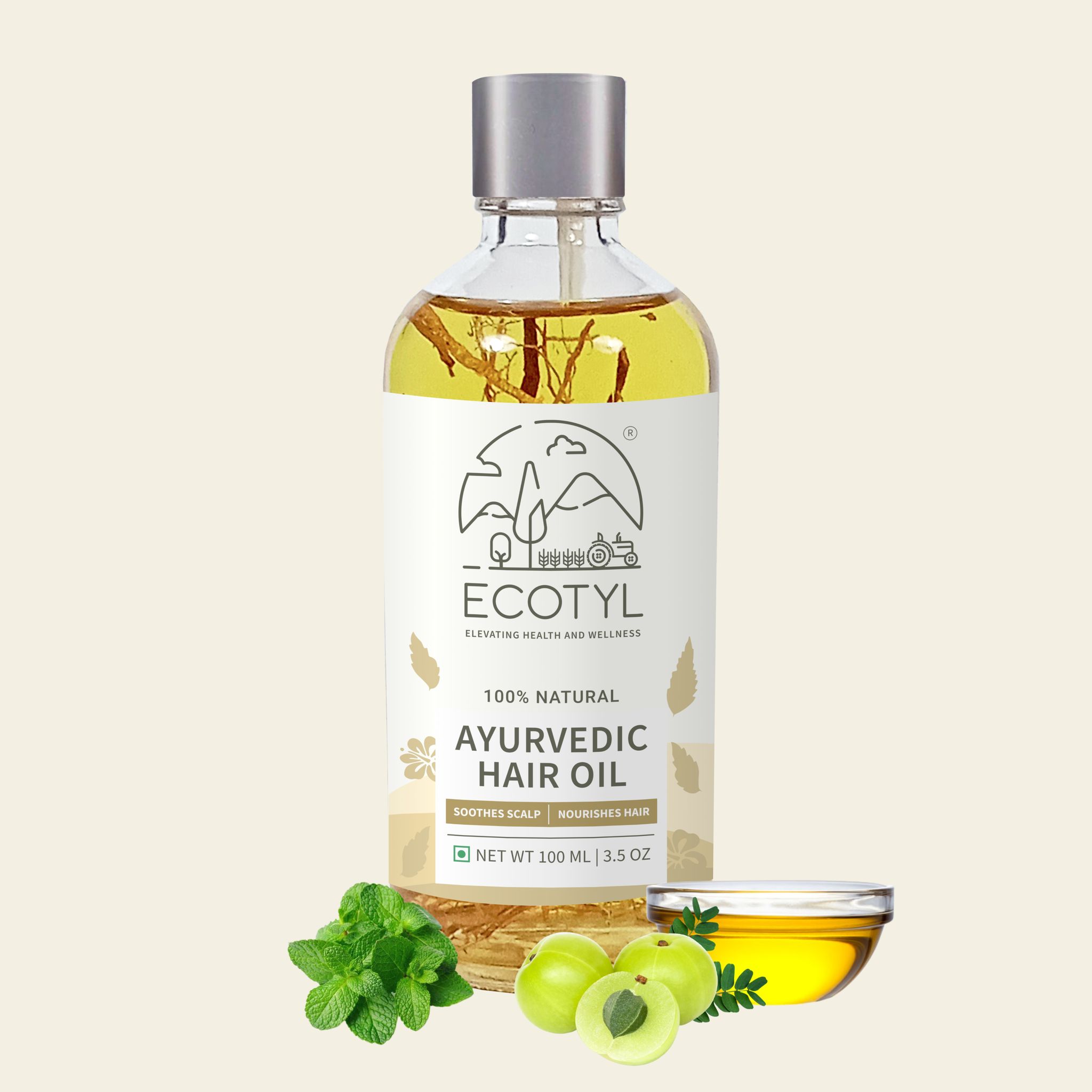 Ecotyl Ayurvedic Hair Oil | For Hair Fall Control & Hair Growth | 100ml