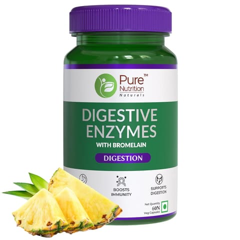 Pure Nutrition Digestive Enzymes 665mg|Supports Digestion, Nutrient Absorption & Gut Health |