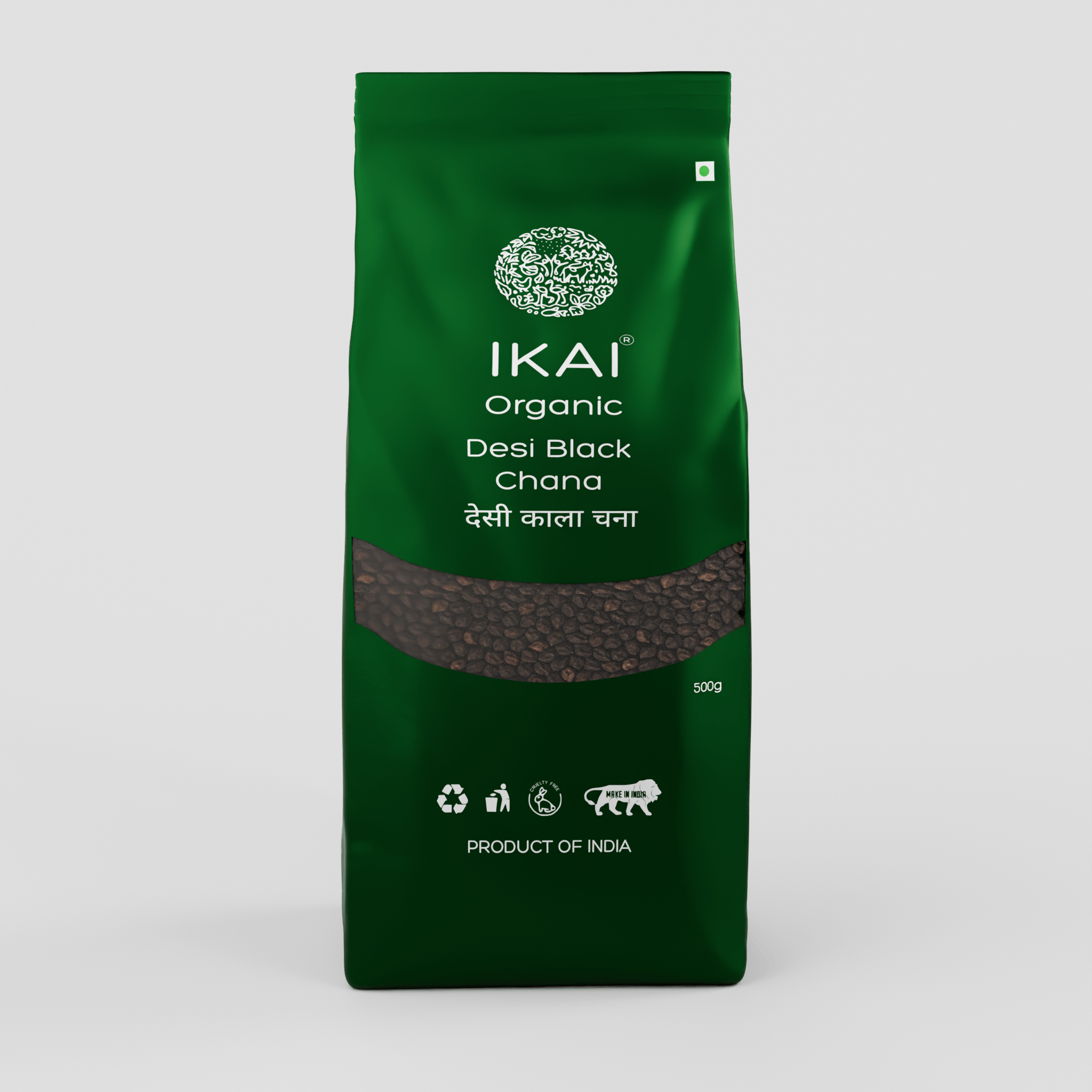 IKAI Organic Desi Black Chana | Bengal Gram | Natural Protein Foods | 500g