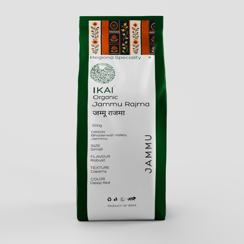 IKAI Organic Jammu Rajma | Regional Specialty Jammu | Natural Protein Foods | 500g