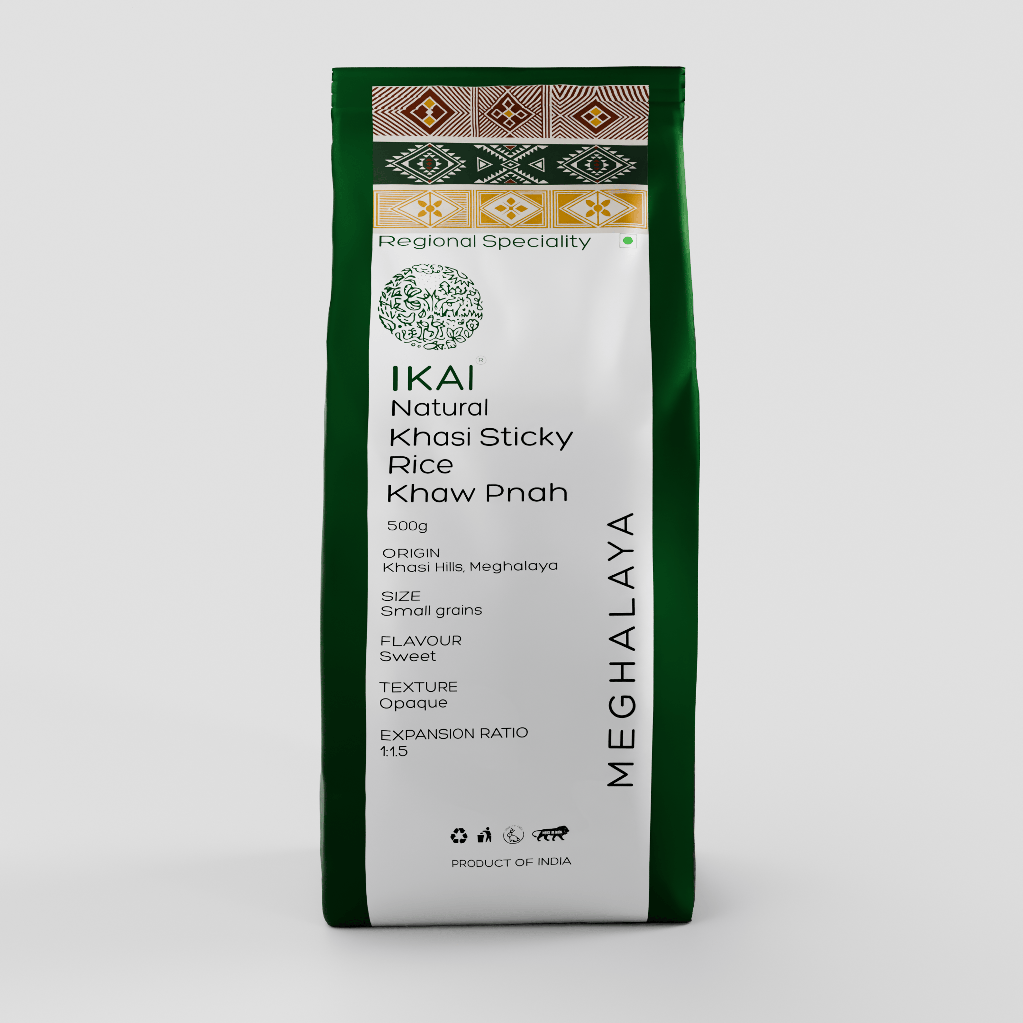 Ikai Organic- Natural Khasi Sticky Rice | Gelatenous | Regional Specialty-Meghalaya | 500g