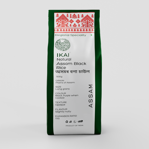 ikai Organic-Natural Assam Black Rice | Purple when Cooked | Regional Specialty-Assam | 500g