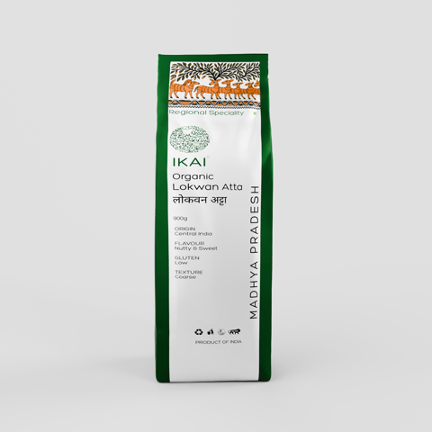 IKAI Organic Lokwan Atta | Wholewheat Flour | 900g