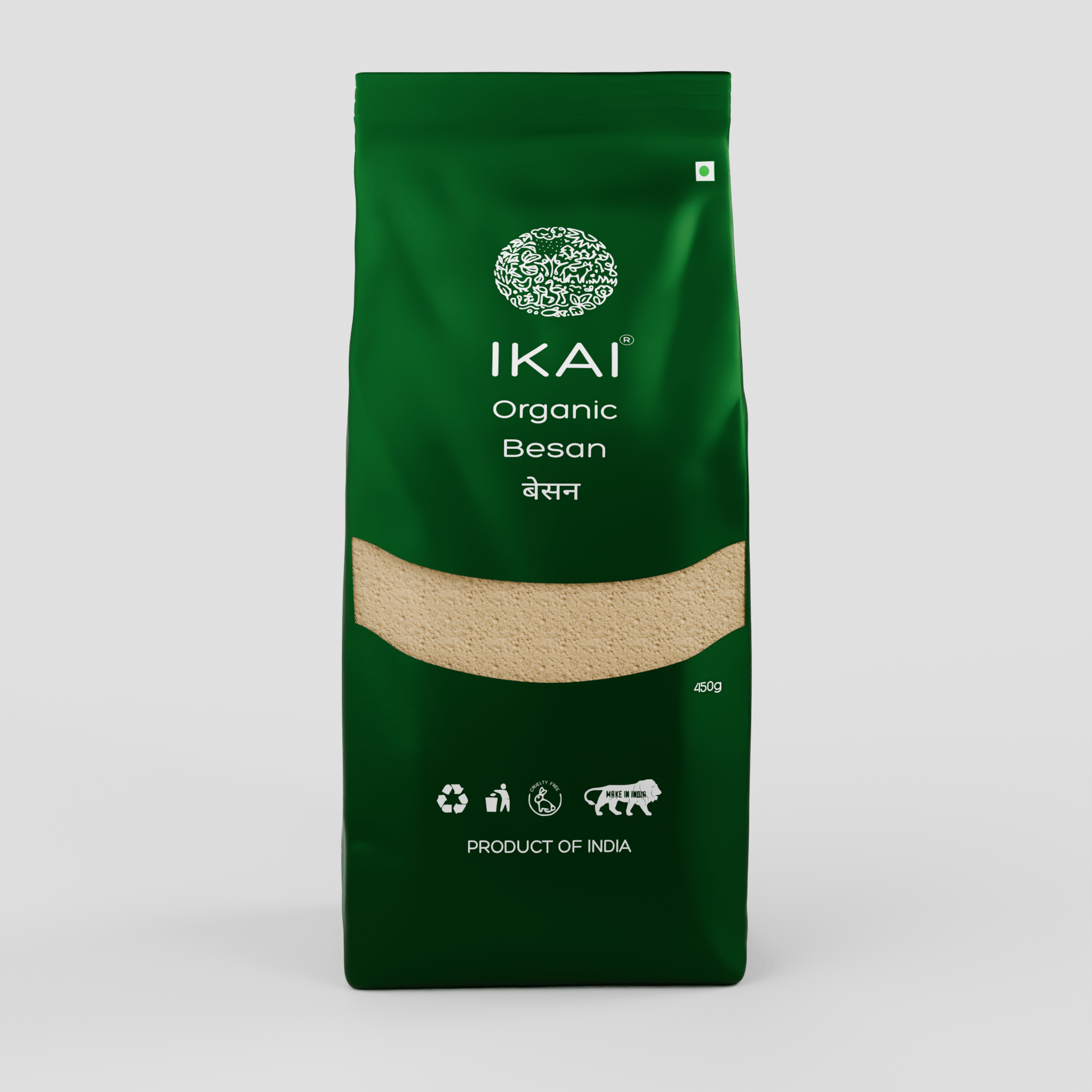 Ikai Organic-Organic Besan | Gram flour | Gluten Free | Natural Protein Foods | 450g