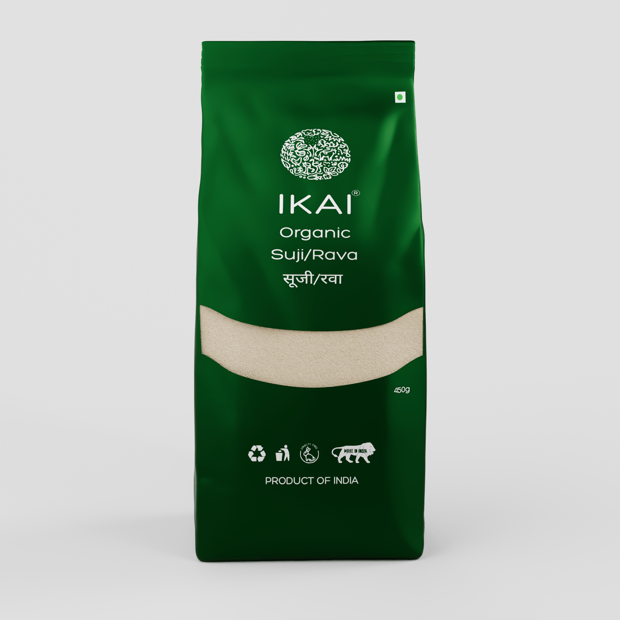 Ikai Organic-Organic Suji/Rava |Semolina | High Fibre | Healthy and Organic Foods | 450g