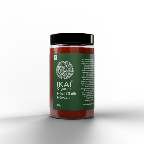 IKAI Organic Red Chilli Powder | Lal Mirch Powder | Pure | Red Colour | Hot | 100g