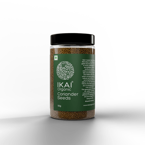 Ikai Organic-Organic Coriander Seeds | Sabut Dhaniya | Pure | Healthy & Aromatic | 50g Ikai Organic-Organic Coriander Seeds | Sabut Dhaniya | Pure | Healthy & Aromatic | 50g