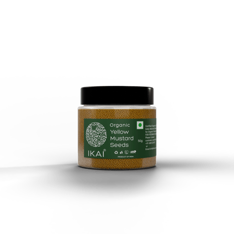 इकाई ऑर्गेनिक - पीली सरसों | चटपटी रंगत | तीखा स्वाद | 50 ग्राम