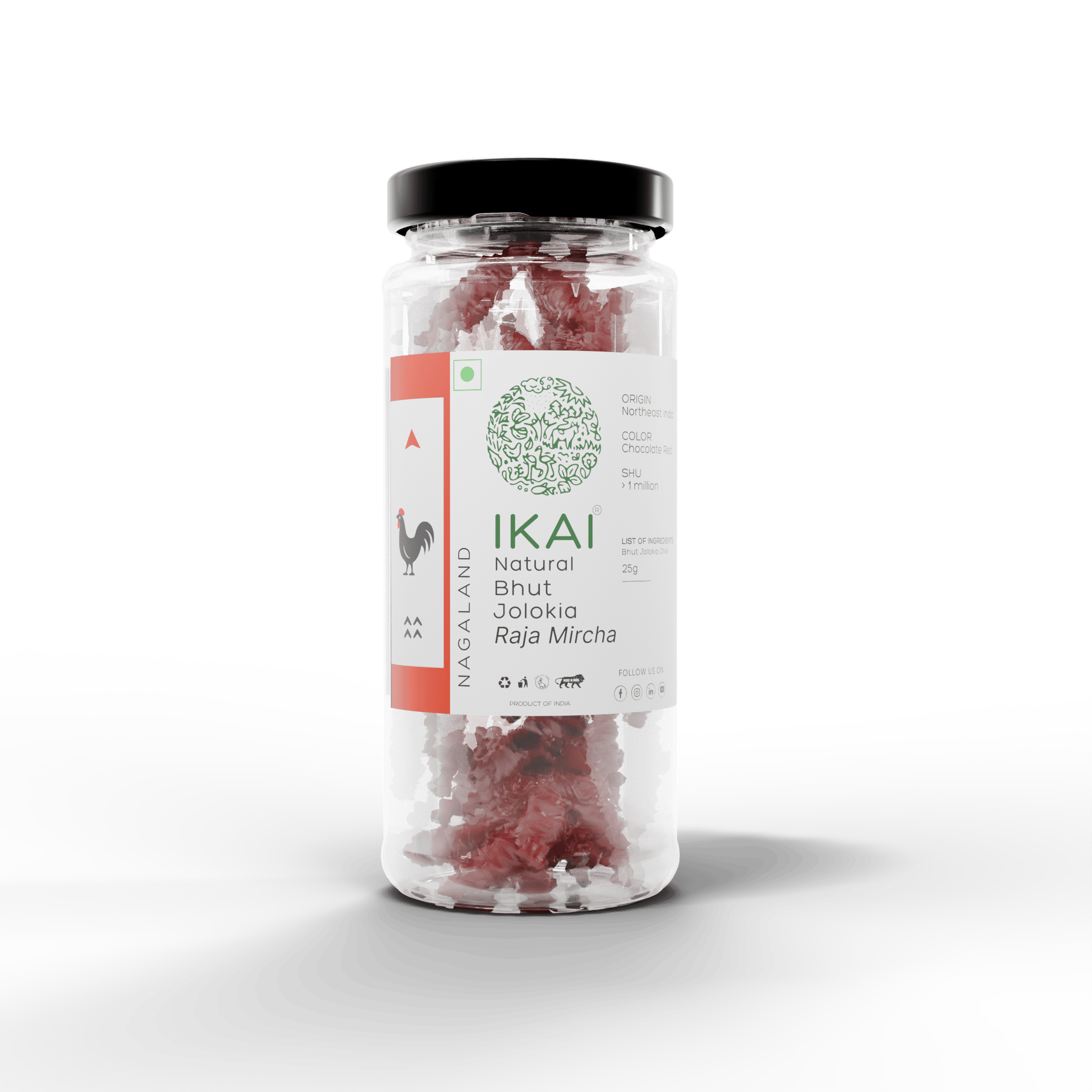 इकाई जैविक प्राकृतिक भूत जोलोकिया | राजा मिर्च | भूत काली मिर्च | 25 ग्राम