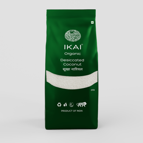 IKAI Natural Desiccated Coconut | High Fibre | Healthy Fats | Unsweetened | 250g