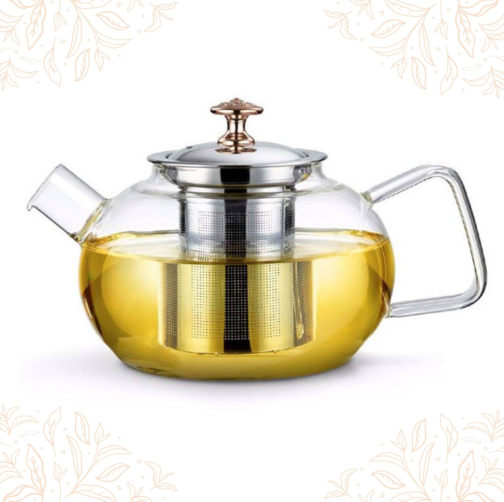 Shuddh Natural Borosilicate Glass Kettle with Infuser