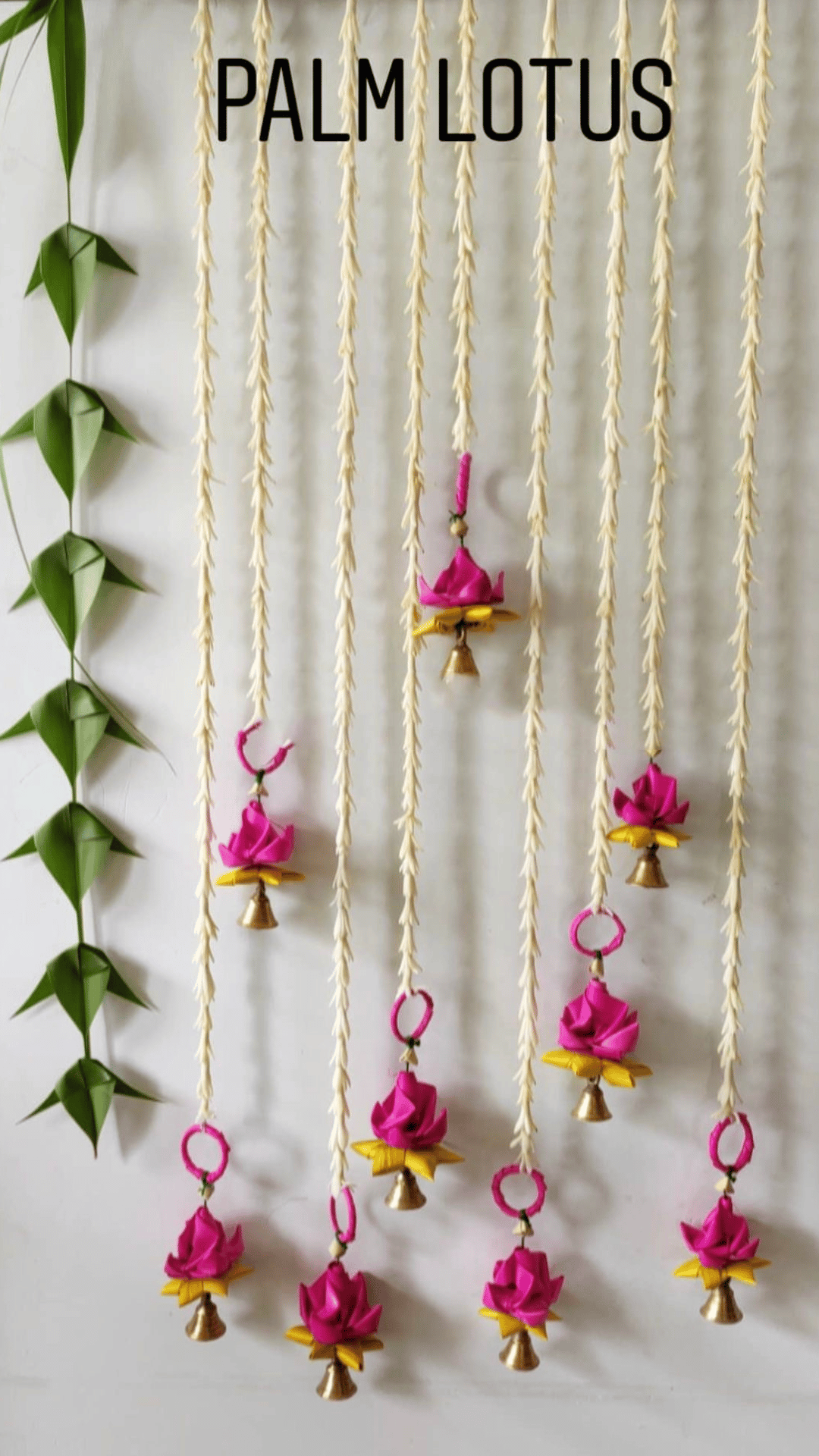 Shuddh Natural Hand Made Palm Leaf Lotus Hanging I Diwali Decoration I Set of 4