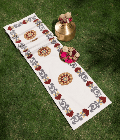 Beyond Basic Home Suzani Style Crewel Embroidered Fergana Runner