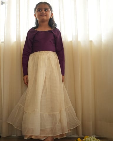 LTWT ANAGHA Lehenga Set in Purple & White Gold