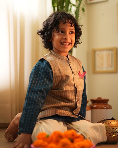 LTWT INDU Bandi Gold Nehru Jacket