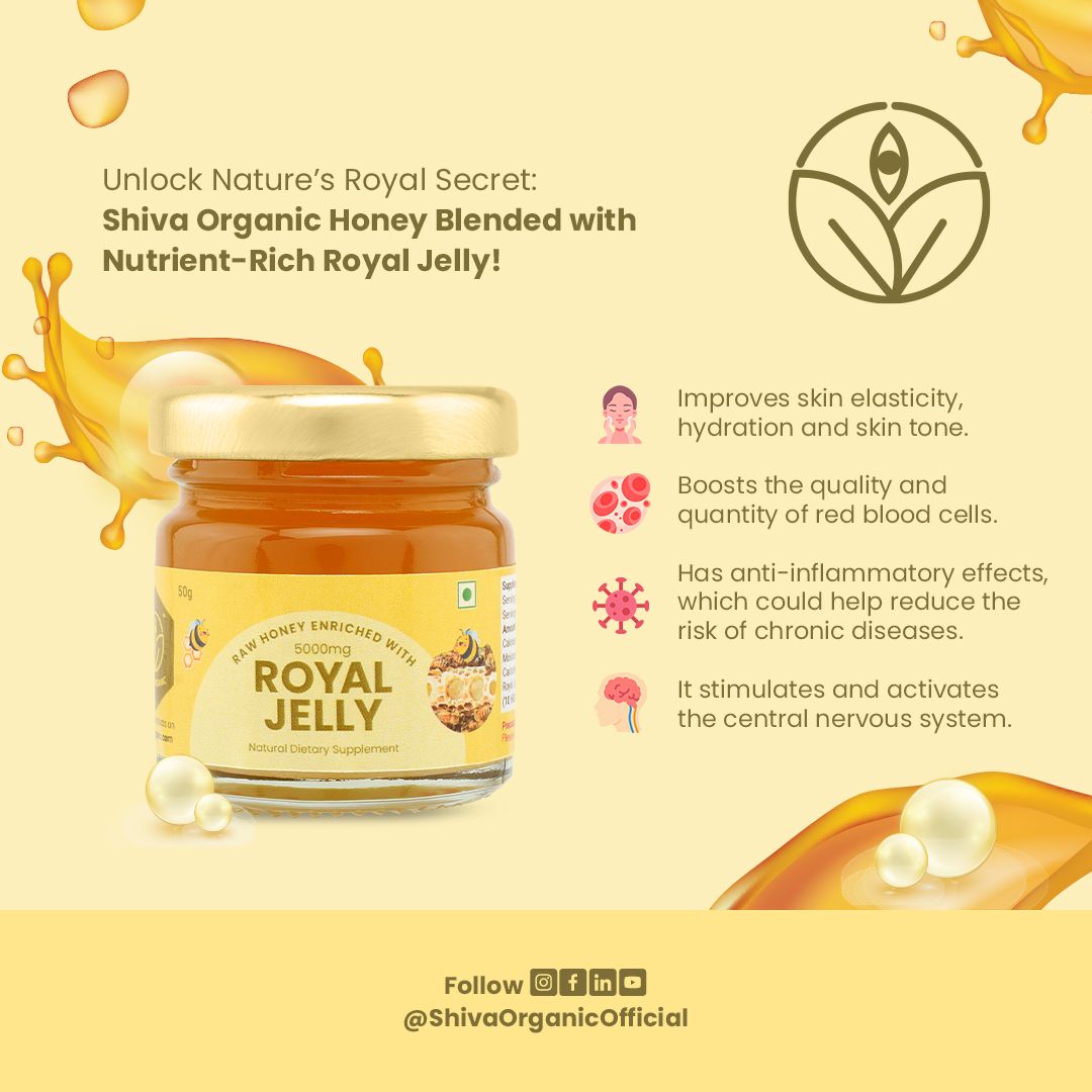 Shiva Raw Honey Enriched with 2% Royal Jelly 5000mg