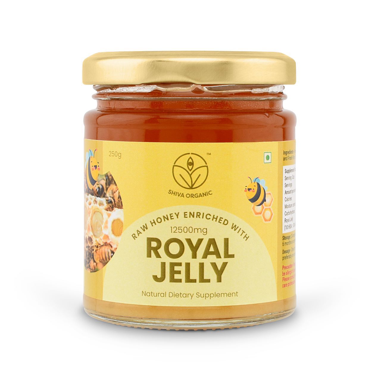 Shiva Organic Raw Honey Enriched with 5% Royal Jelly 12500mg