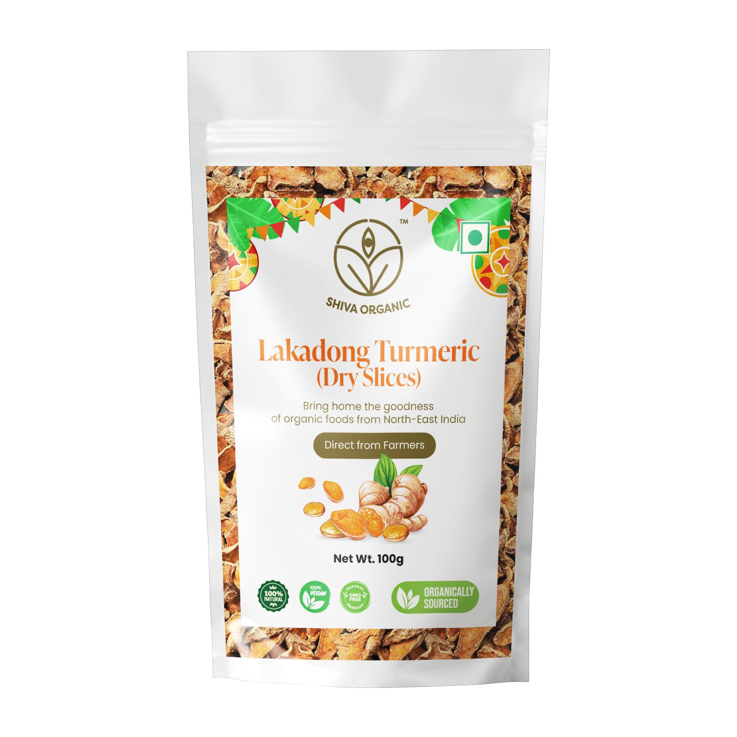 Shiva Organic Lakadong Turmeric Slices (Dry)