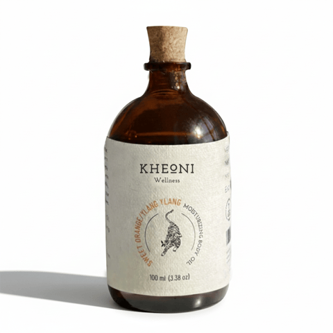 खेओनी 100% प्राकृतिक स्वीट ऑरेंज यलंग यलंग आफ्टर बाथ मॉइस्चराइजिंग बॉडी ऑयल - 100 मिली खेओनी 100% प्राकृतिक स्वीट ऑरेंज यलंग यलंग आफ्टर बाथ मॉइस्चराइजिंग बॉडी ऑयल - 100 मिली