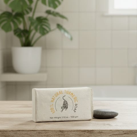 kheoni 100% Natural Turmeric Soap Bar for Men and Women 100 gm