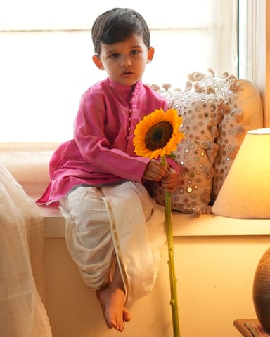 LTWT NEELKAMAL Ethnic Kurta in Pink Gold Stripe